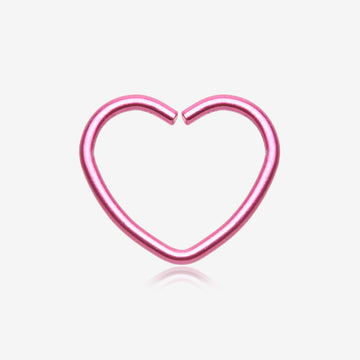 Colorline Heart Bendable Twist Hoop Ring-Pink